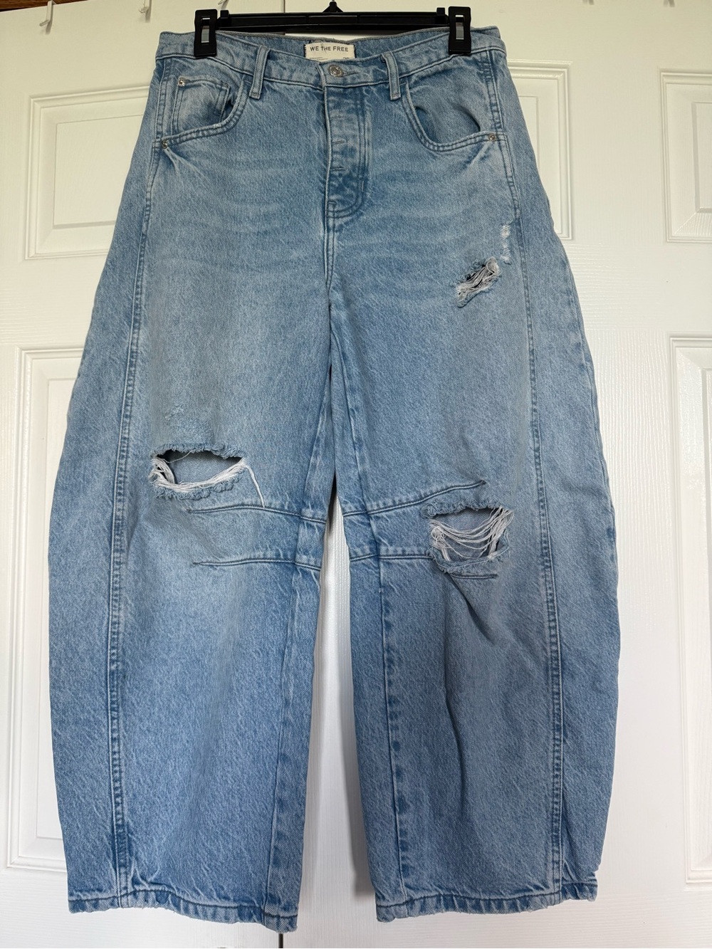 We The Free Light Blue Denim Barrel Jeans